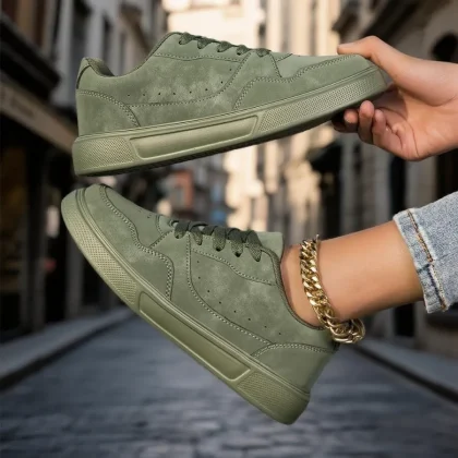 Women’s Retro Olive Green Sneakers