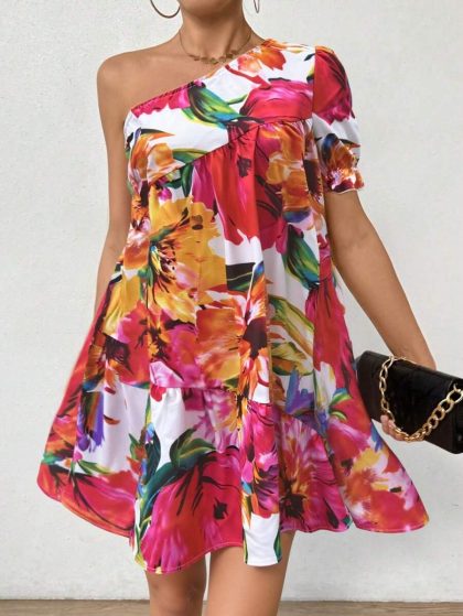 Breezaya Asymmetrical Floral Dress
