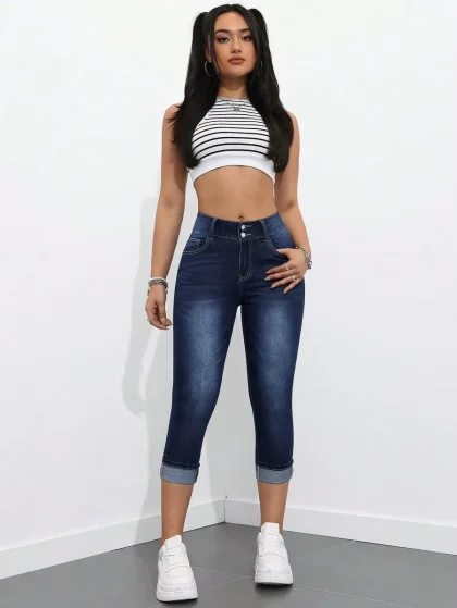 Essnce Casual Slim Fit Washed Denim Jeans