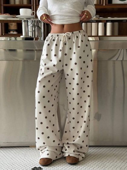 Muchica Polka Dot Loose Sweatpants