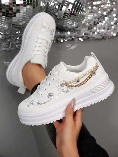 Rhinestone Chunky Sneakers