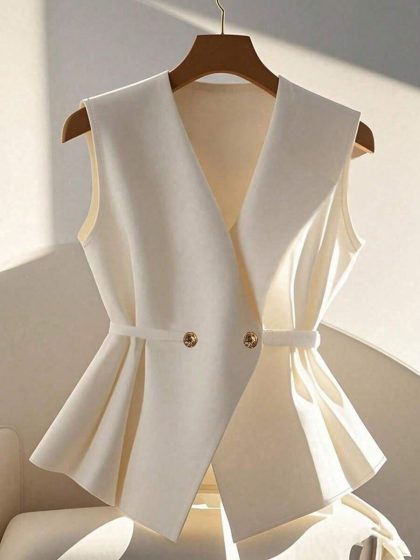 Franclia Tie-Waist Office Top