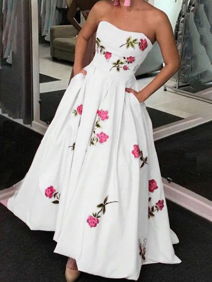 Firerie Floral Strapless A-Line Dress
