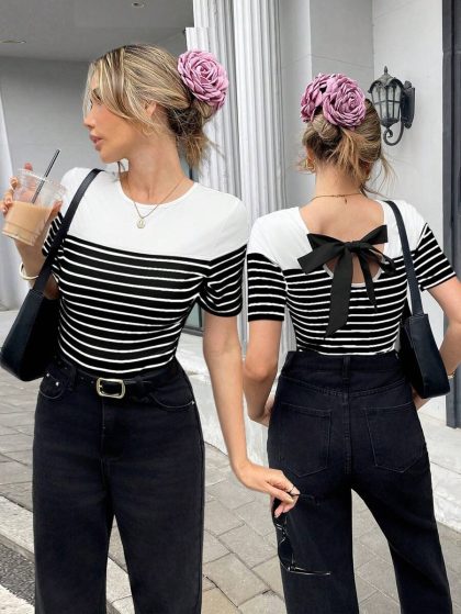 Pariaura Backless Striped Tee