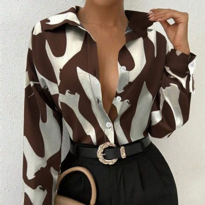 Elegant Abstract Button Shirt
