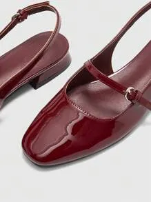 CUCCOO BizChic Wine Mary Janes