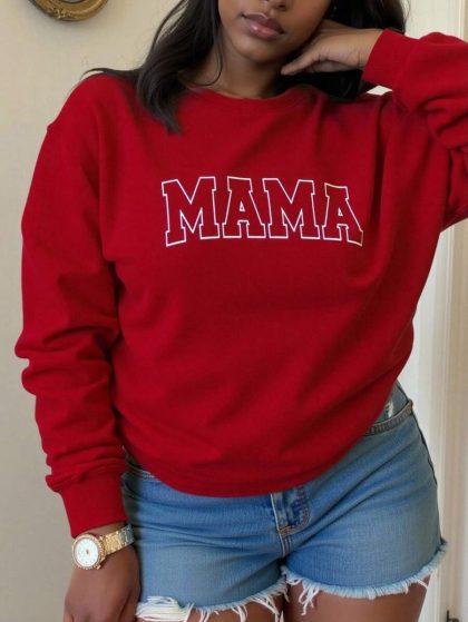 Letter Pattern Thermal Sweatshirt