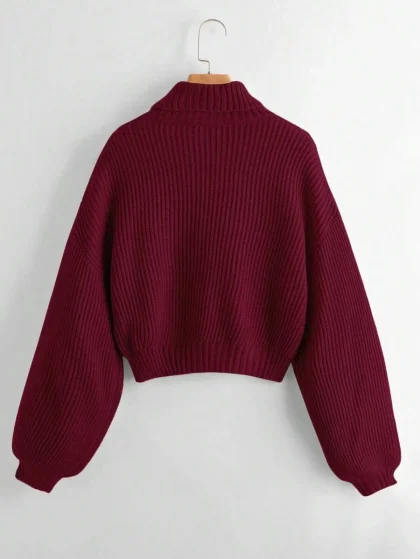 ROMWE Kawaii Turtleneck Long Sleeve Sweater