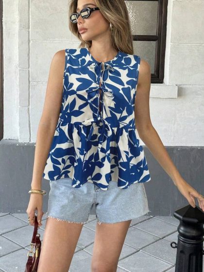 Pariaura Leopard Print Sleeveless Shirt