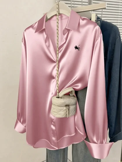 Women’s Autumn Satin Equestrian Blouse