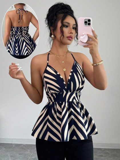 Elenzga V-Neck Tie-Front Camisole