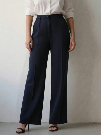Women's High-Waist Pleated Loose-Fit Trousers