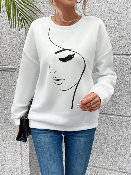 Figure Graphic Drop Shoulder Sweatshirt