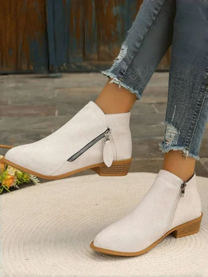 "Women's 2025 Suede Ankle Boots – Versatile"