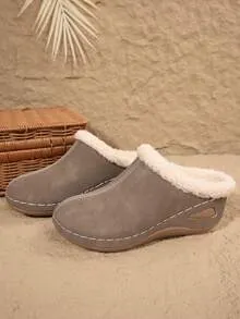 Women’s Thermal Wedge Slip-On Mules (Warm & Lightweight)