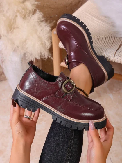 Women's PU Leather Mary Jane Flats