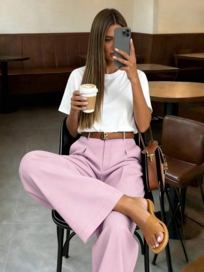 Retro High-Waist Office Pants