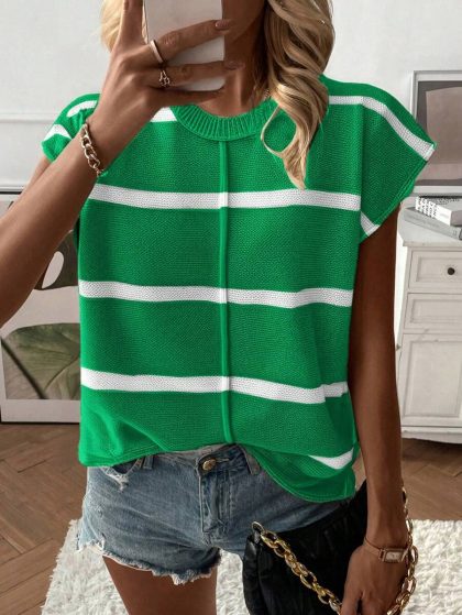 EMERY ROSE Striped Knit Sweater Vest