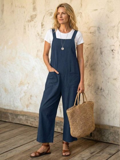 Minimalist Straight-Leg Pocket Jumpsuit