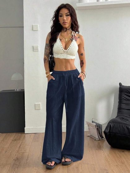 Coolane Cotton Curved-Hem Loose Pants