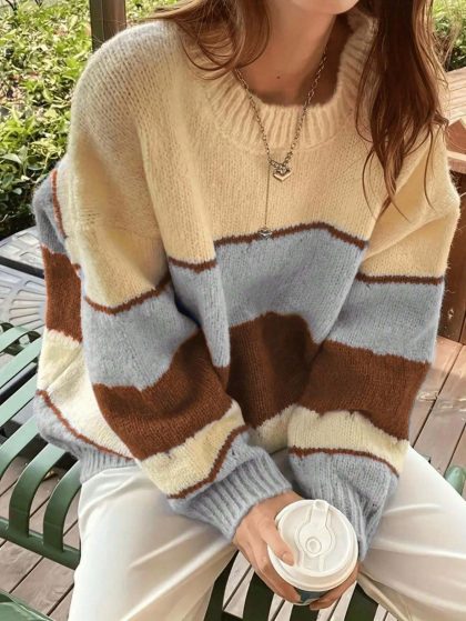 CMC Striped Casual Pullover Sweater