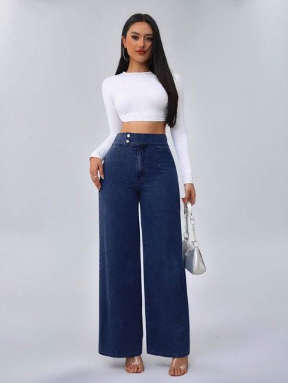 High-Waist Wide-Leg Jeans