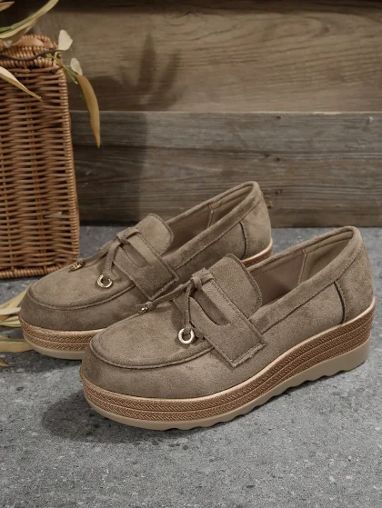 Women’s Thick Sole Slip-On Loafers (Retro Casual)