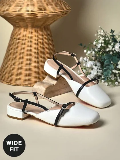 SHUZIA Wide-Fit Women Fashion Daily Versatile Back Strap Pumps