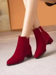 Women’s Red Suede Ankle Boots