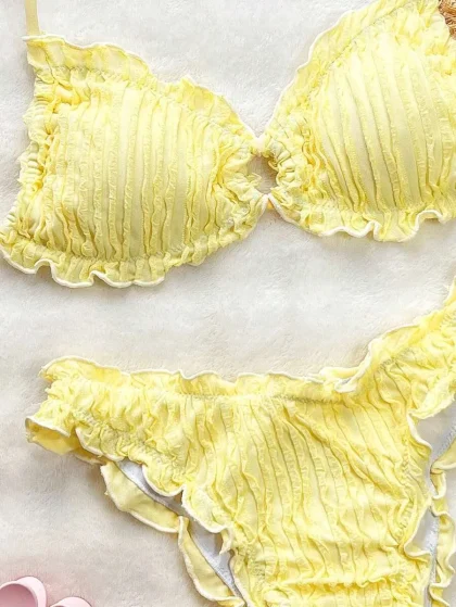 Swim Vcay Jacquard Frill Bikini