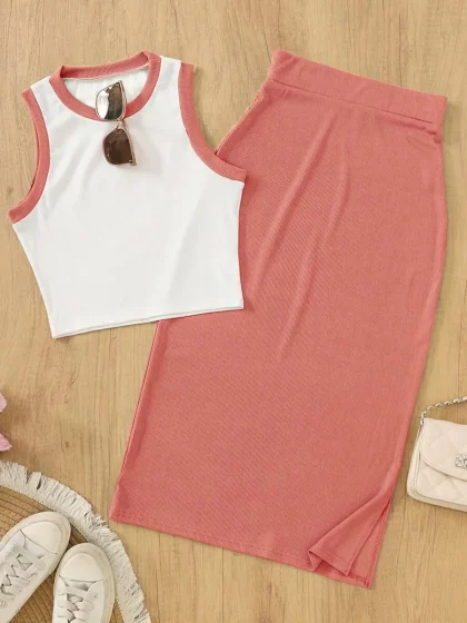 2pcs Women Elegant Vintage Style Solid