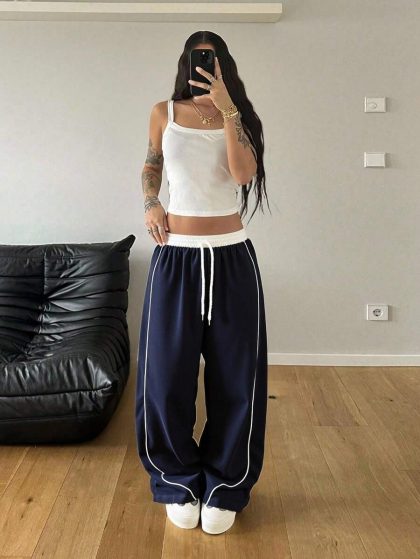 StreetHx Color Block Wide-Leg Pants