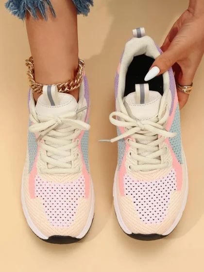 Color Block Running Shoes For Women