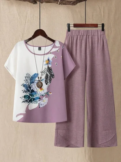 EMERY ROSE 2pcs Women's Dropped Shoulder