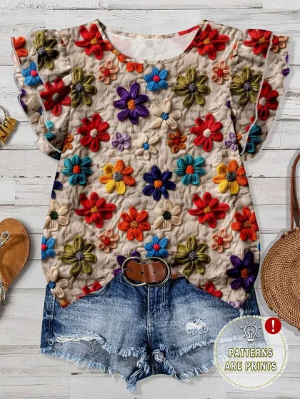 EMERY ROSE Casual Floral Blouse