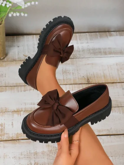 Women's British Bow Loafers – Casual & Comfortable